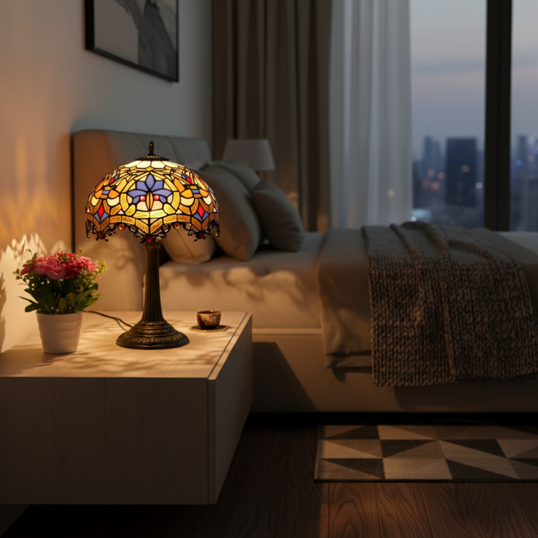Vintage Stained Glass Table Lamp For Elegant Home Lighting | Temsk