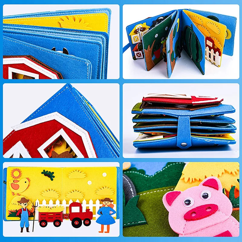 LumaNest Farm Life Felt Quiet Book For Babies With Fruit And Animals | Temsk