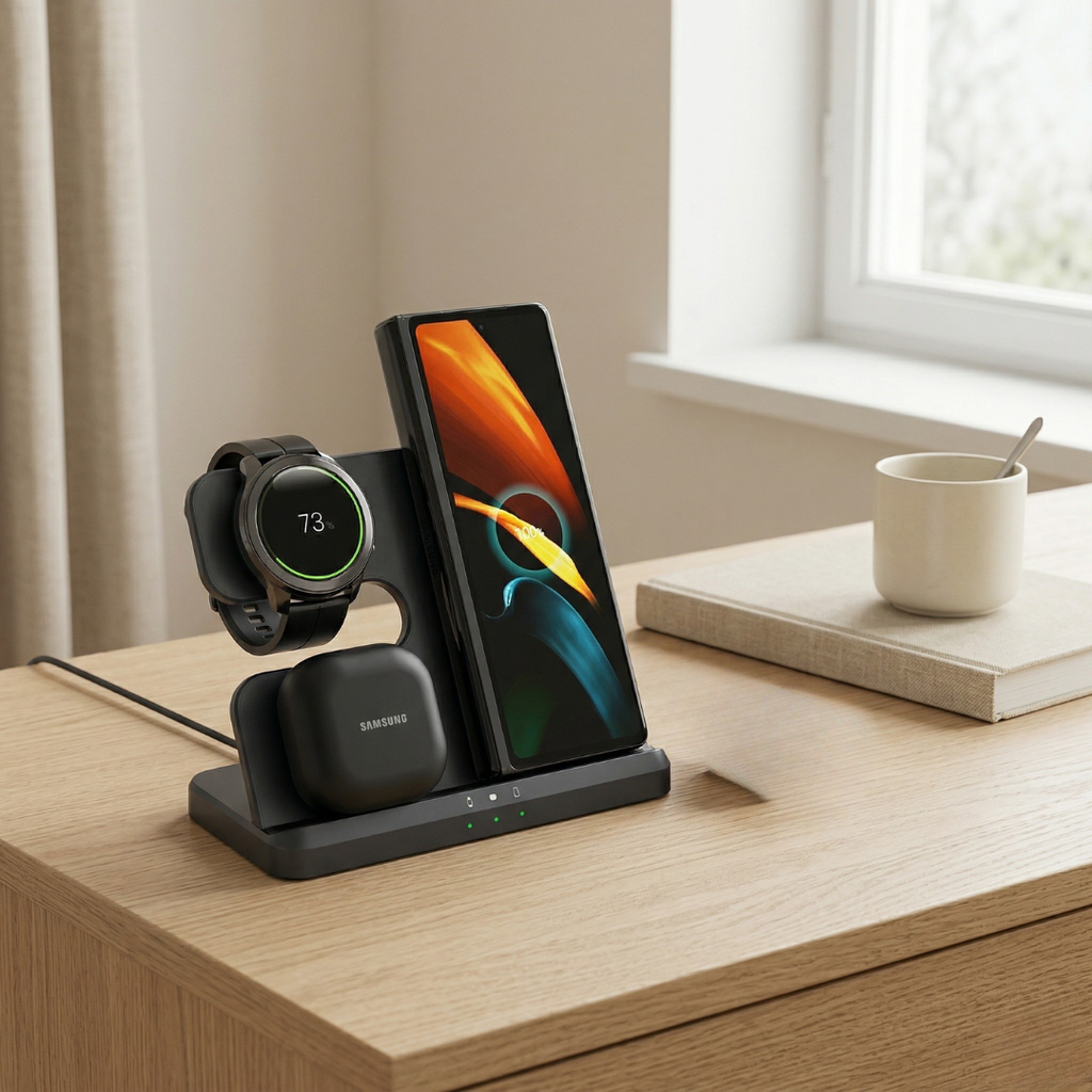Three-In-One Wireless Charging Stand For Desk And Nightstand | Temsk