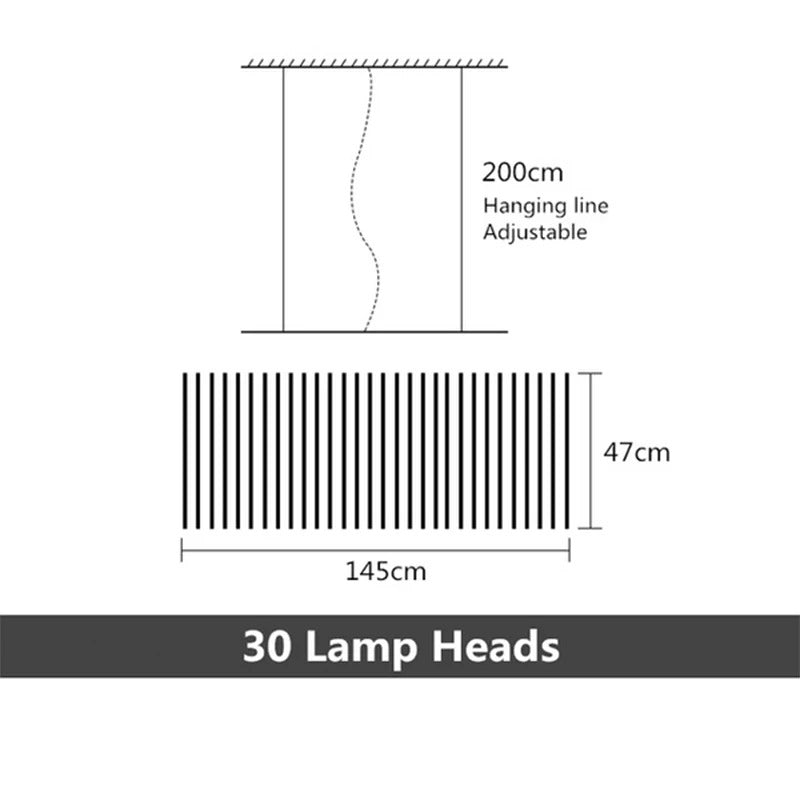 LatticeChord Chandelier Aluminum Modern Pendant With Remote And 40 E26/E27 Sockets | Temsk