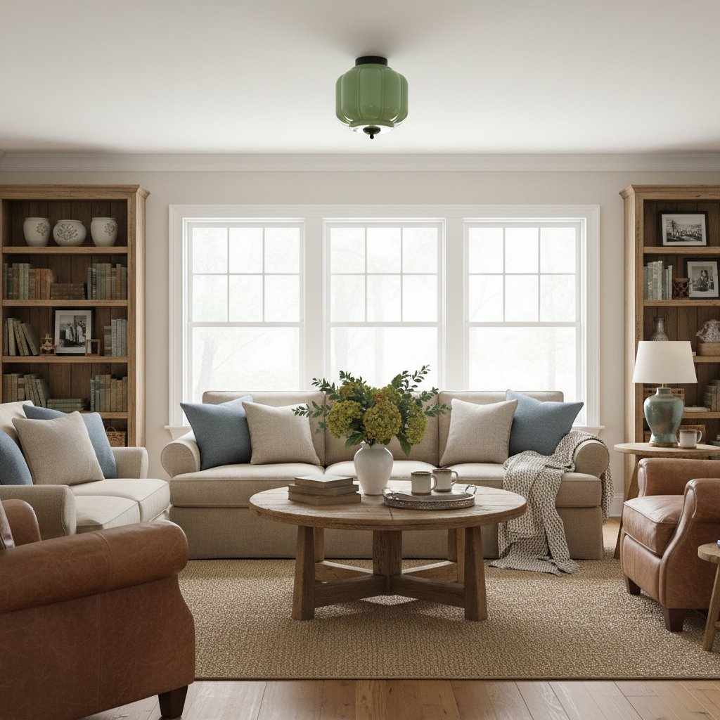 Milk Glass Ceiling Light With Glass Shade, Modern Flush Mount, Scandinavian Style | Temsk