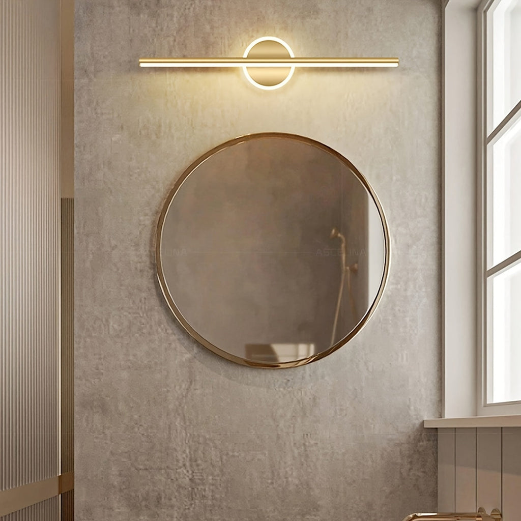 Luxe LED Spiegel-Wandlampe in Schwarz und Gold im minimalistischen Stil | Temsk