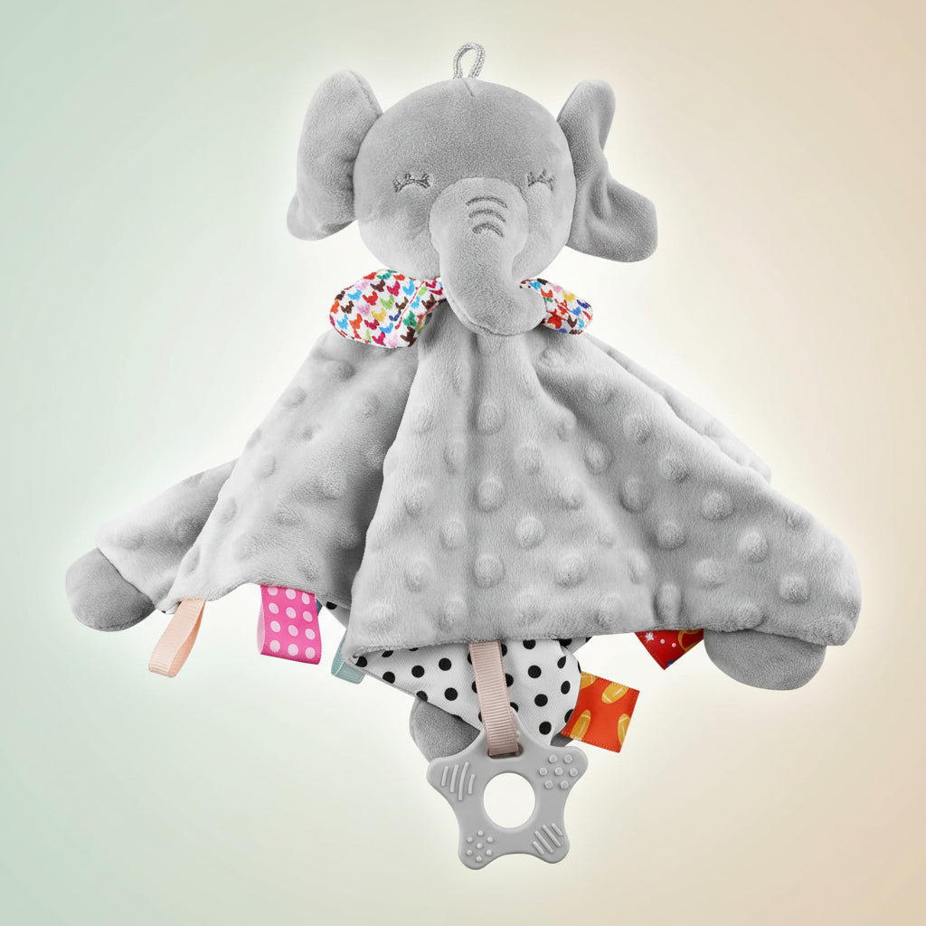 Security Blanket Plush Lovey Elephant For Baby Sleep | Temsk
