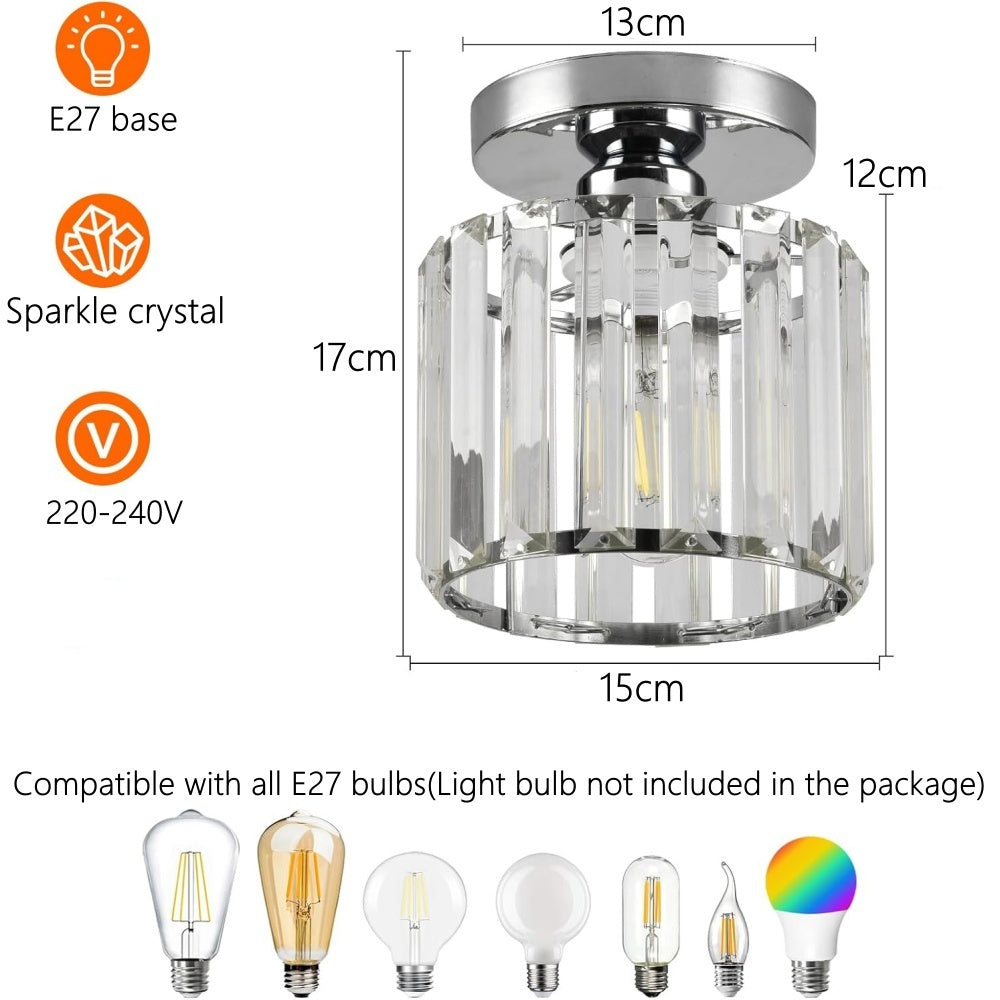 Crystal Ceiling Light E27, Surface Mounted, Modern Hall and Living Room | Temsk