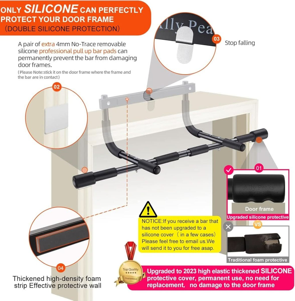 IronCore Pull-Up Bar for Door Frames, Steel Bar With 200 Kg Load Capacity | Temsk