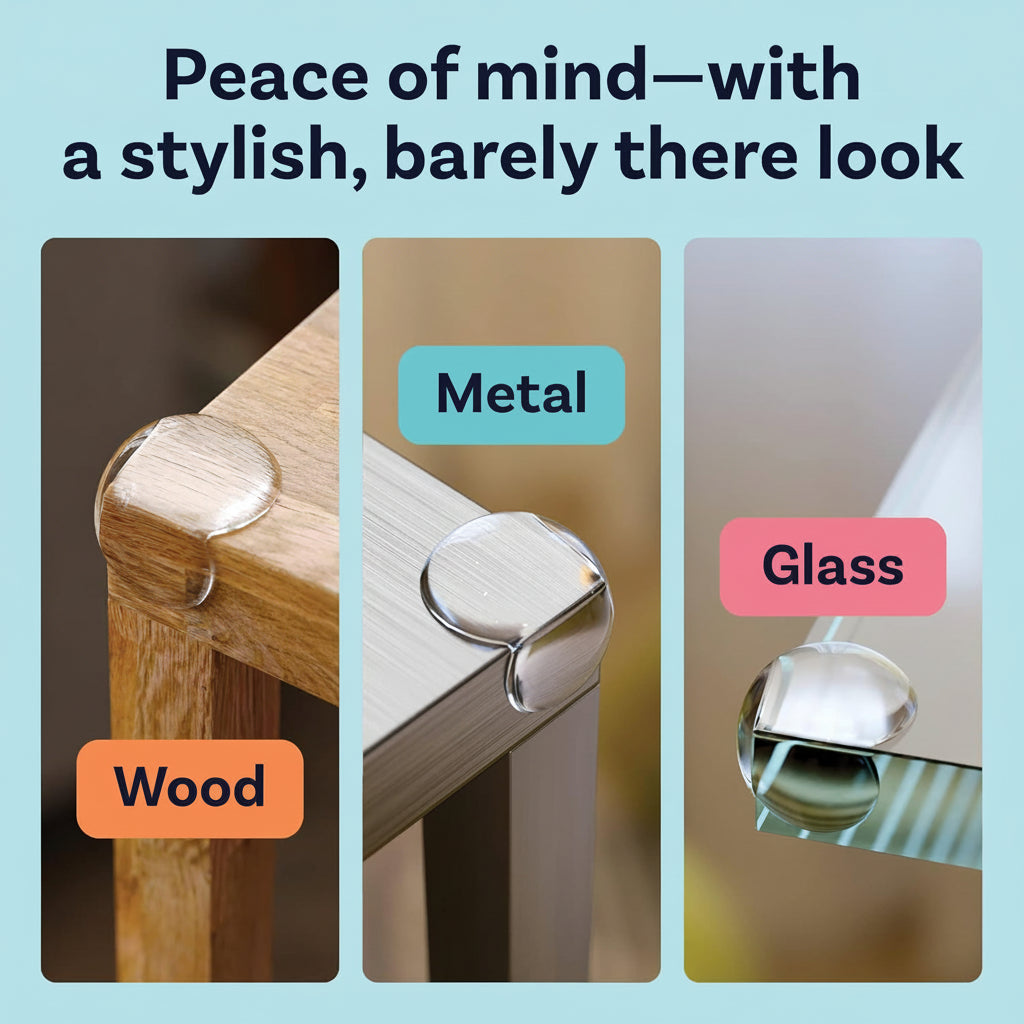Clear Corner Guards For Baby Proofing, Durable PVC, Easy Install | Temsk