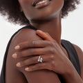 Dainty Silver Birthstone Ring For Mothers Day Adjustable Band | Temsk