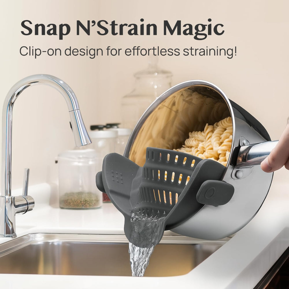 Silicone Clip On Pot Strainer For Pasta Veggies And Draining Water | Temsk