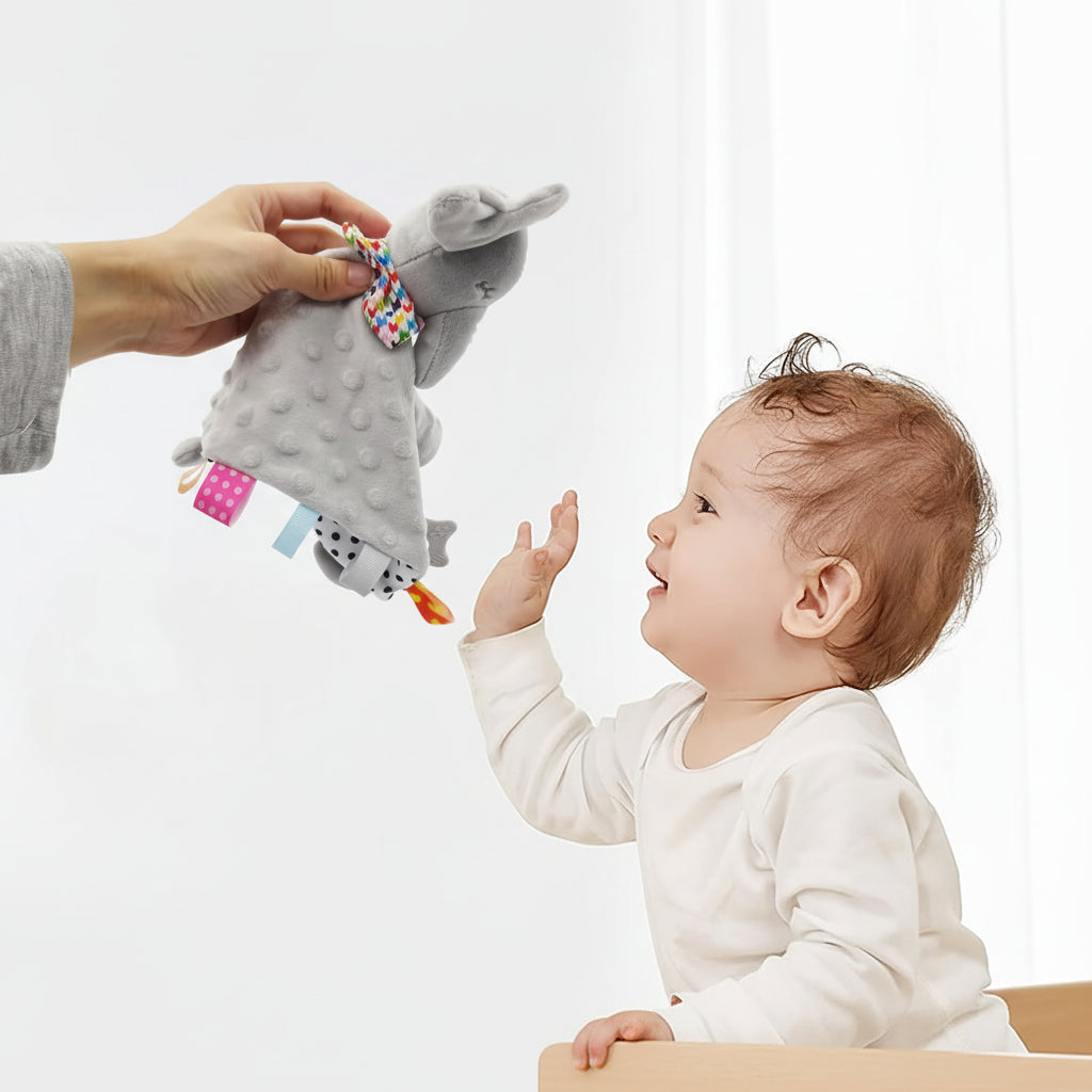 Security Blanket Plush Lovey Elephant For Baby Sleep | Temsk