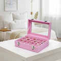 Mother's Day Velvet Jewelry Tray With Glass Lid Storage Box | Temsk