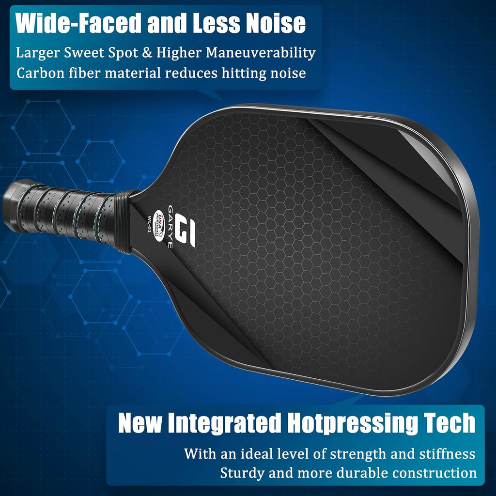 Lightweight Pickleball Paddle Set With Graphite Face And Cushioned Grip Balls | Temsk