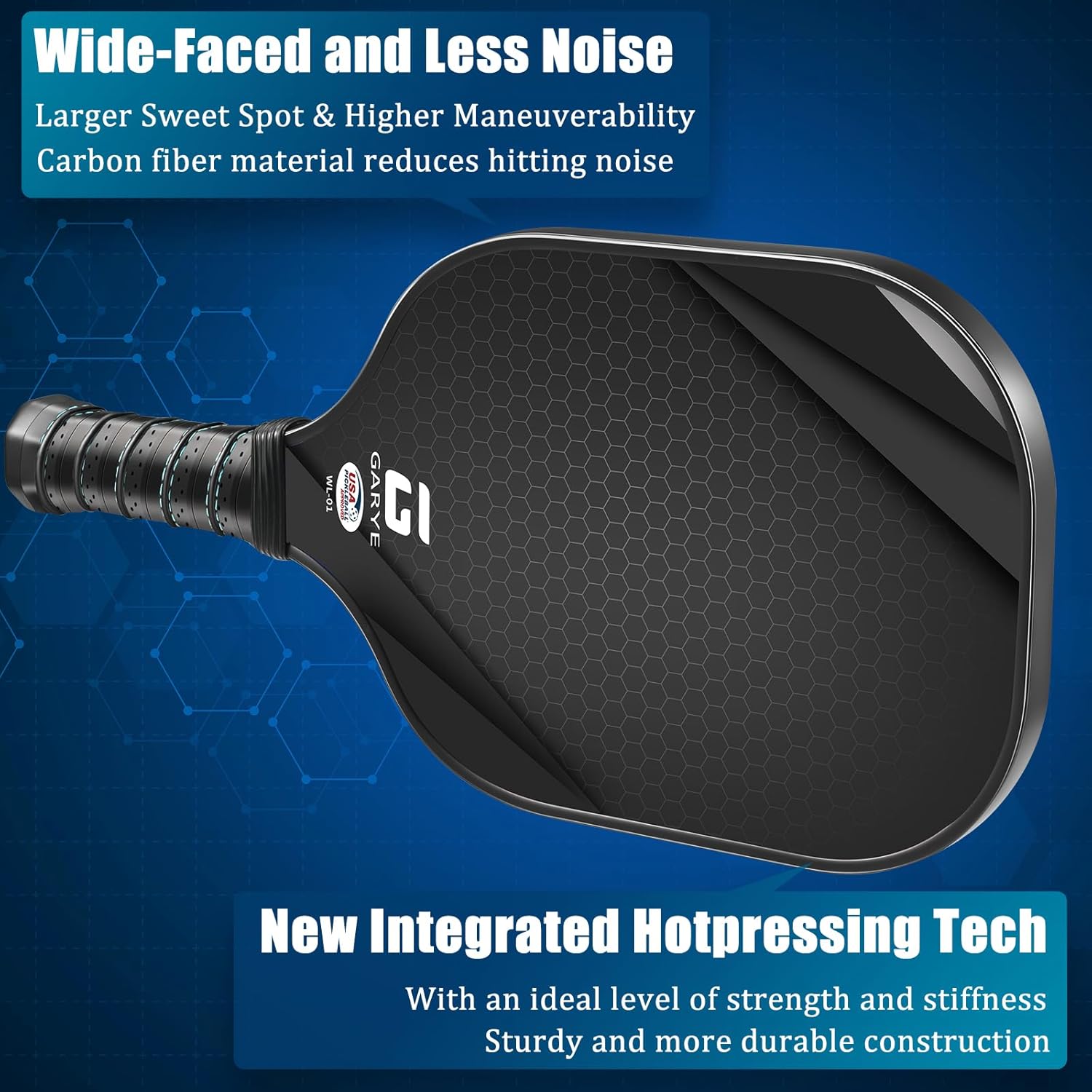 Lightweight Pickleball Paddle Set With Graphite Face And Cushioned Grip Balls | Temsk