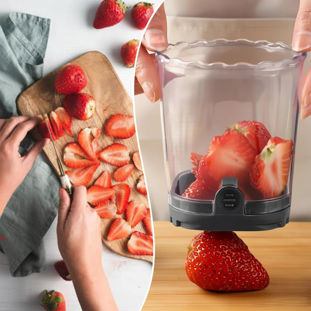 8-Blade Kitchen Cutter For Easy Strawberry Slices And Mixed Fruit | Temsk