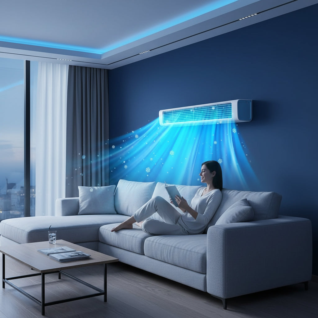 Tragbarer luftstromloser Klimaanlagenventilator mit Fernbedienung, wandmontierter Kühler | Temsk