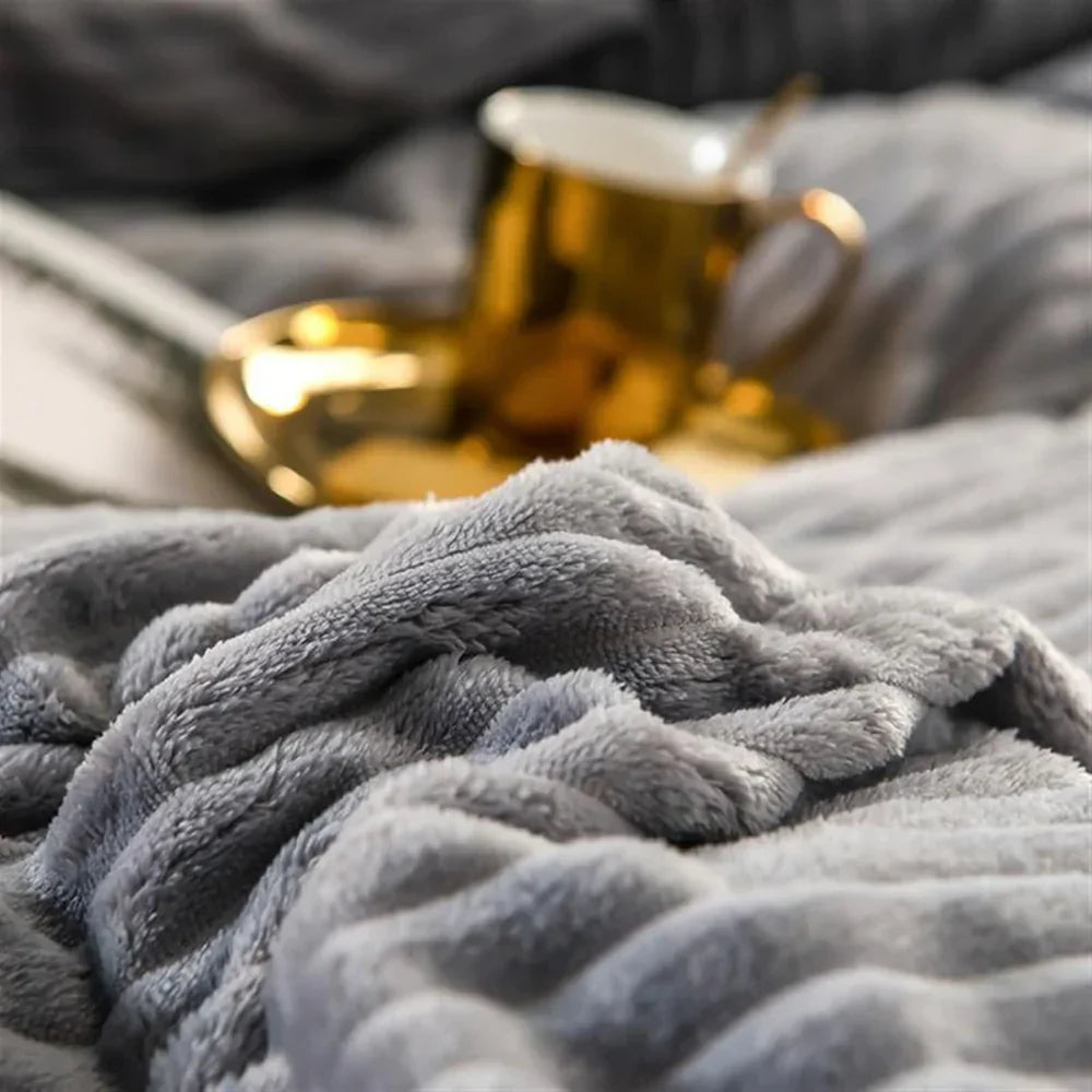 Winter Plush Duvet Cover Set With Bedspread Look Design | Temsk