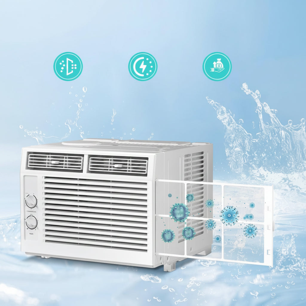 Kompakte Fenster-Klimaanlage 5000 BTU Kühlsystem | Temsk