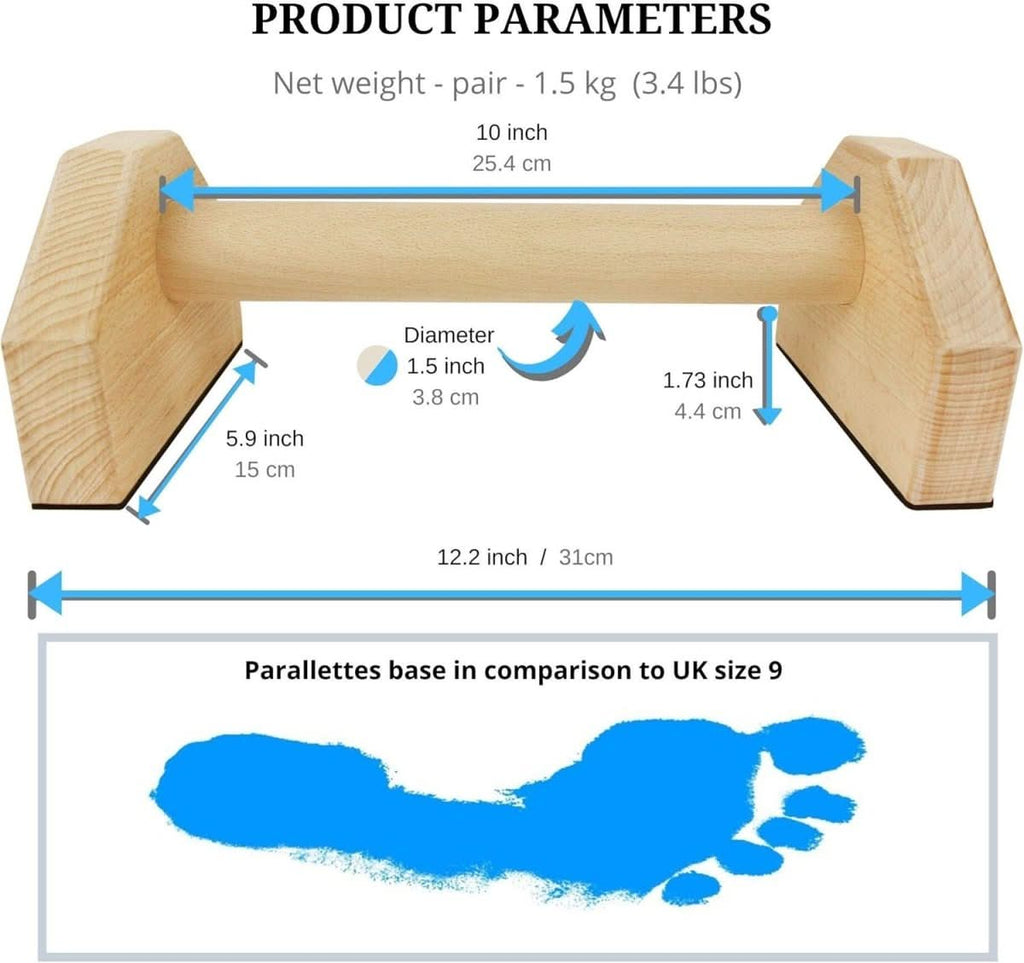 NovaFlex Wooden Push-Up Bars For Stable Calisthenics Training | Temsk