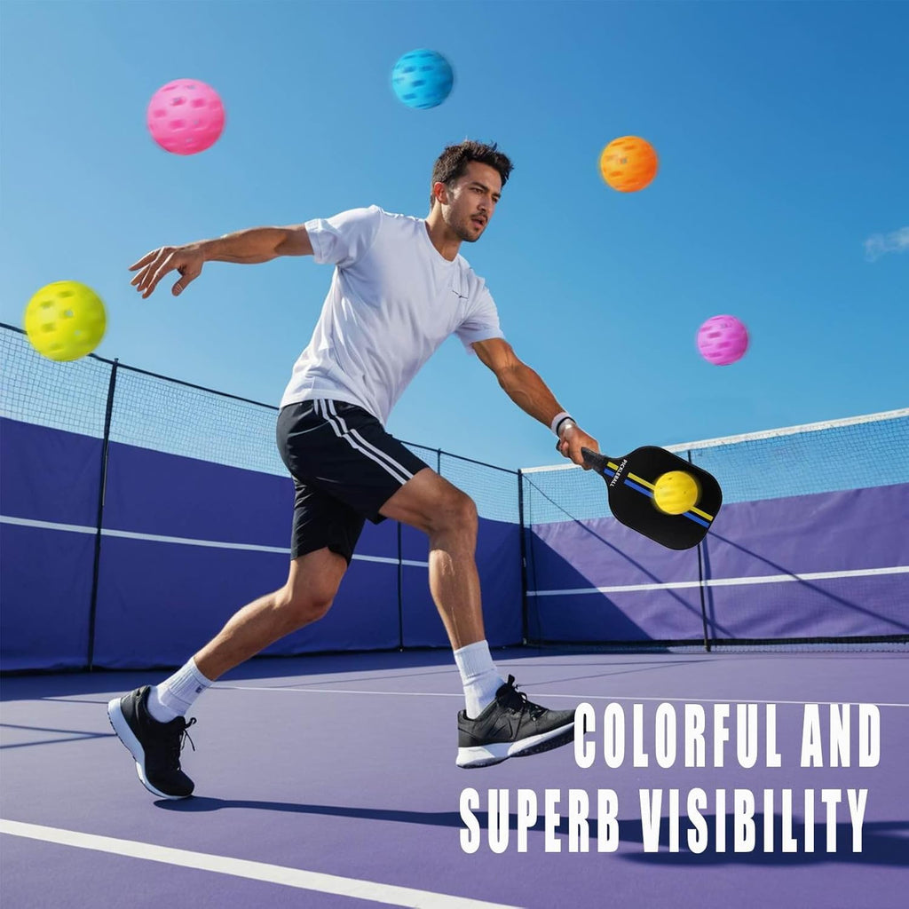 Durable Outdoor Pickleball Balls High Visibility 6 Pack Set | Temsk