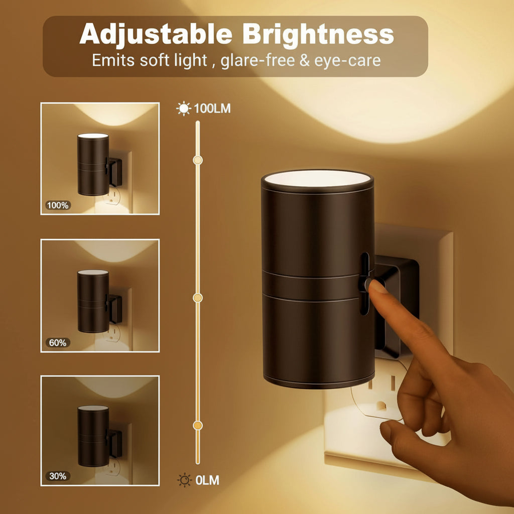 LumenNest LED Night Light, Dimmable and Automatic for Subtle, Stylish Lighting | Temsk