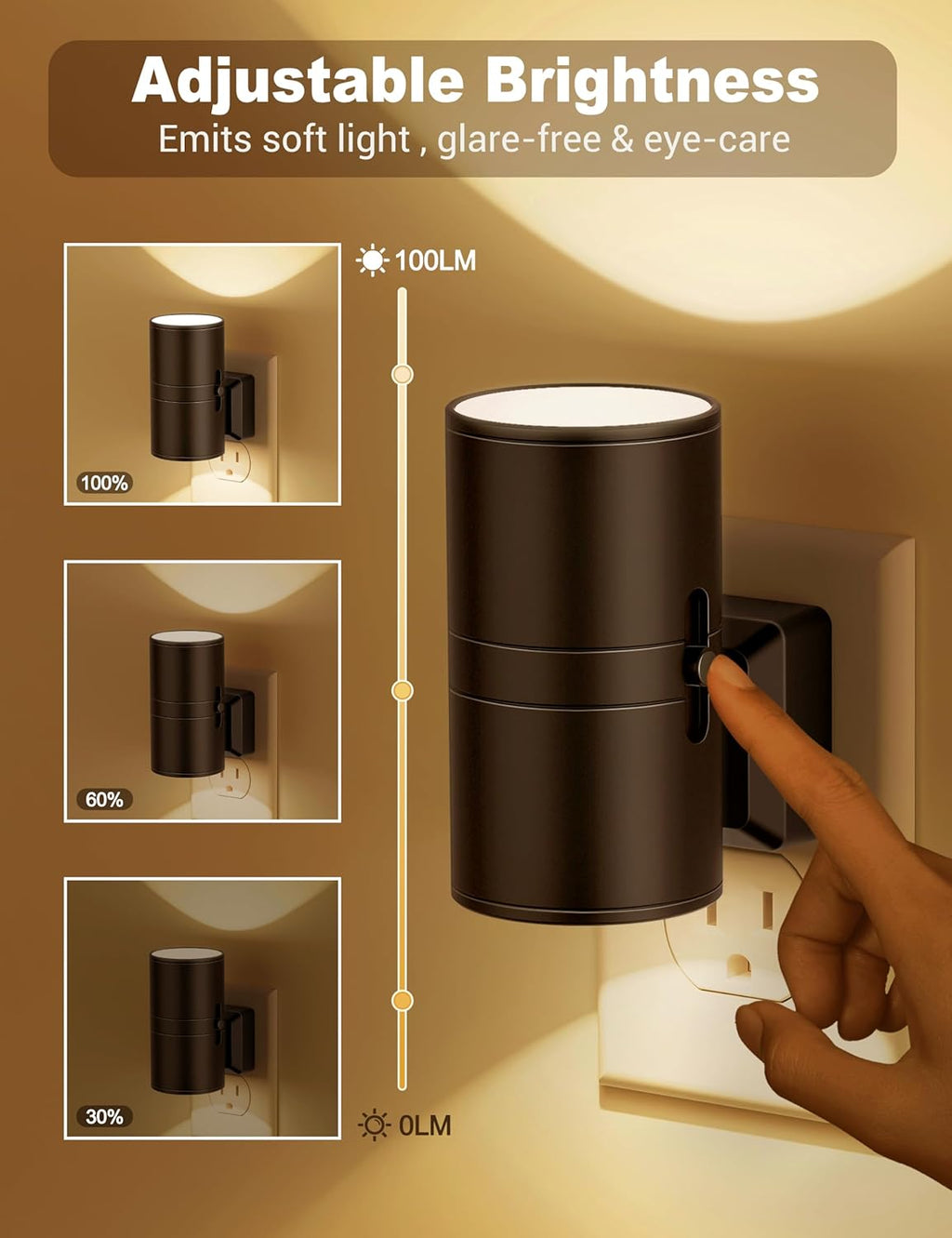 NightNova LED Nachtlicht mit smart dimmbarem Stecker-Lampe | Temsk