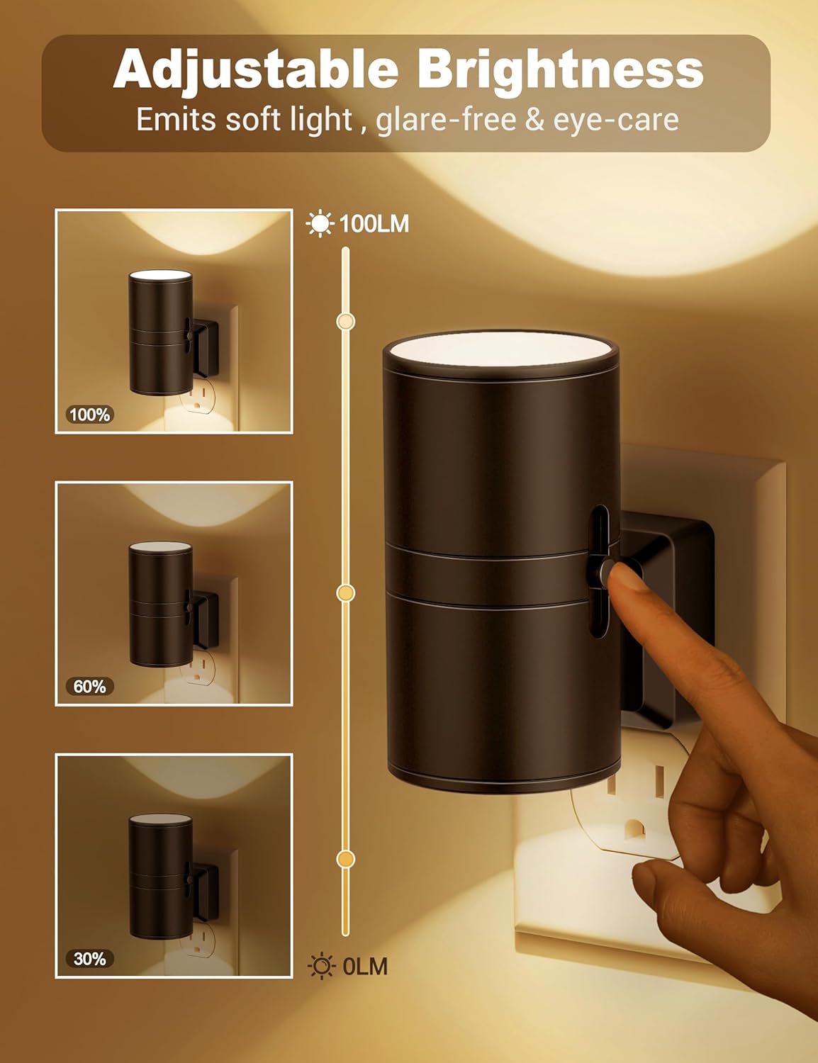 NightNova LED Nachtlicht mit smart dimmbarem Stecker-Lampe | Temsk
