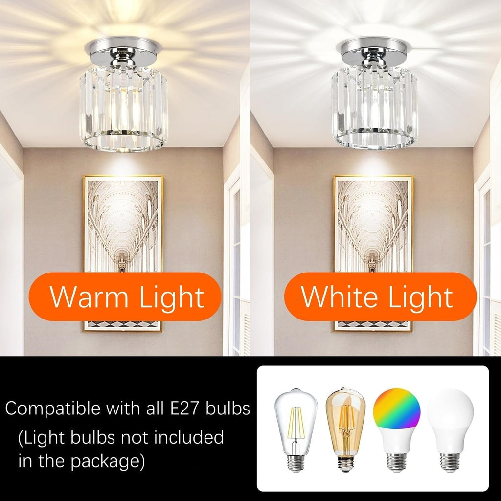 Crystal Ceiling Light E27, Surface Mounted, Modern Hall and Living Room | Temsk