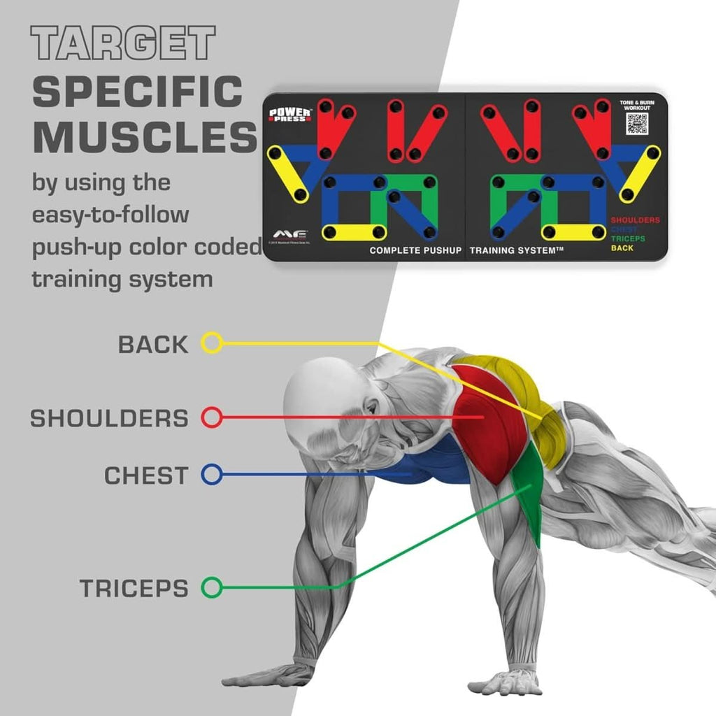PulseFlex Foldable Push Up Board With 30 Positions For Targeted Muscle Training | Temsk