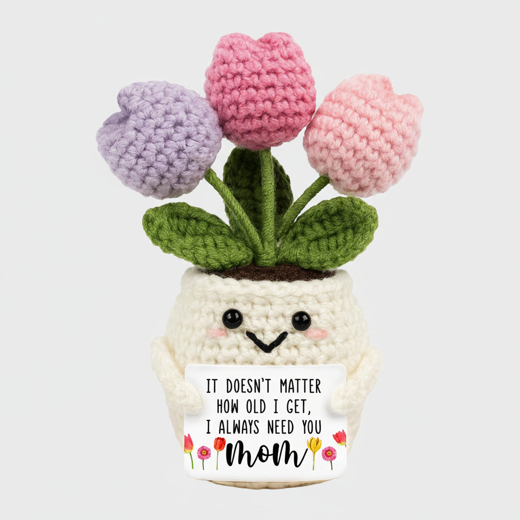 Handmade Crochet Flower Desk Decor Gift For Mother's Day | Temsk