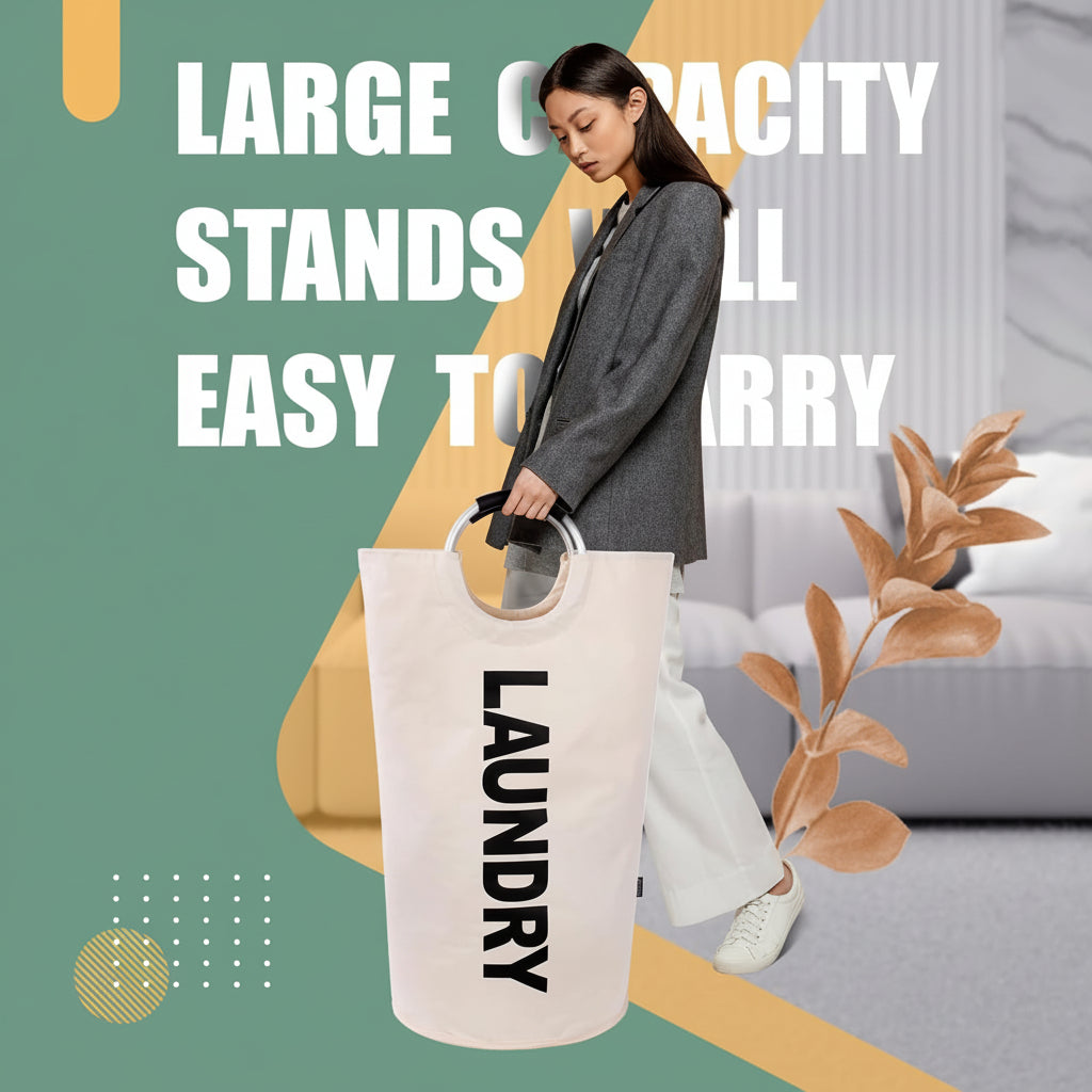 Large Foldable Laundry Hamper With Waterproof Fabric | Temsk