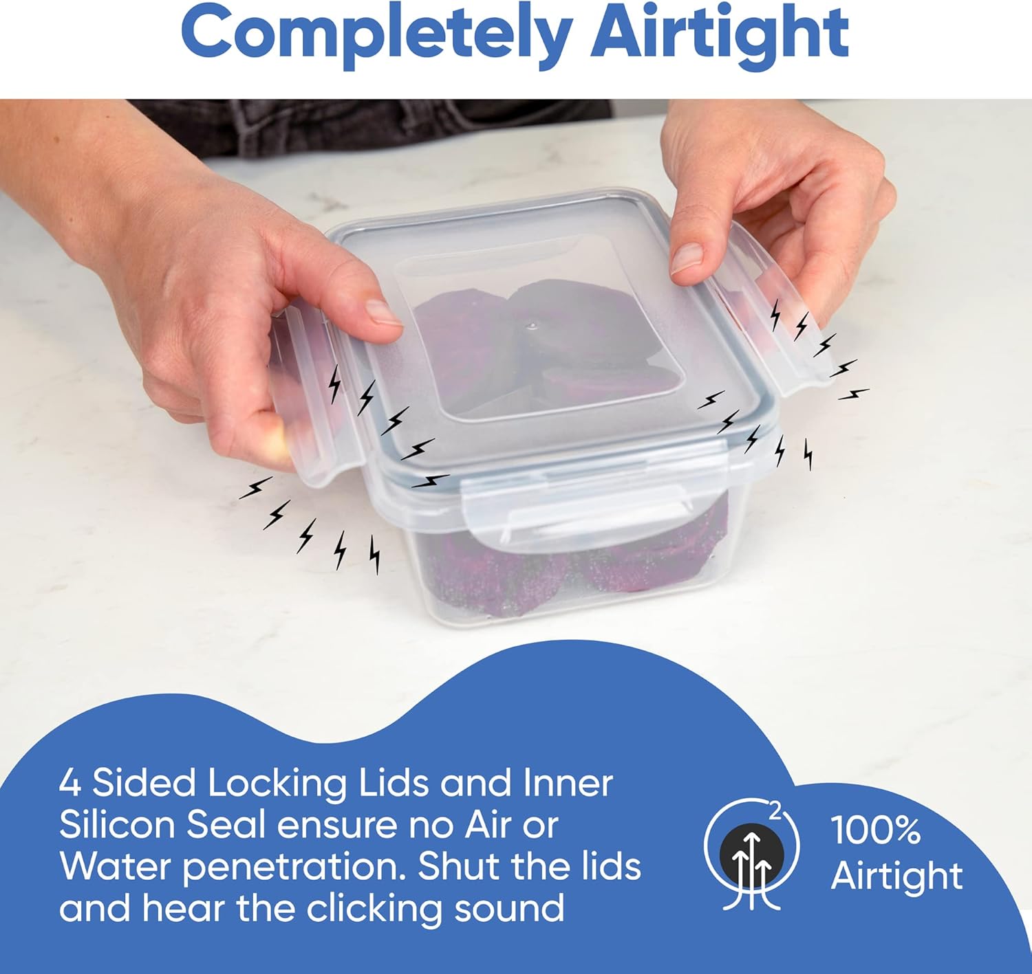 16 Caixas De Armazenamento Herméticas Bright Stack Para Organização Elegante De Cozinha | Temsk