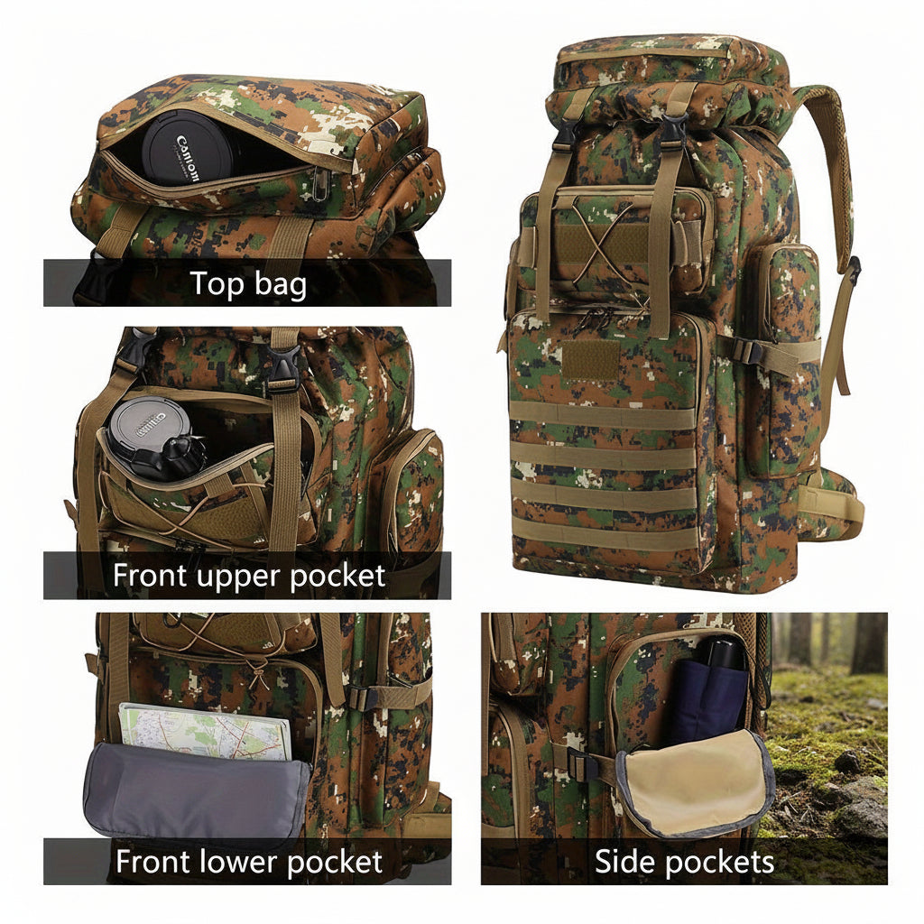 Large Capacity Hiking Daypack For Outdoor Travel And Tactical Use | Temsk