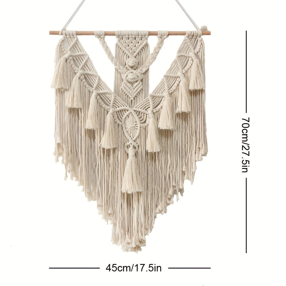 Bohemian Macrame Wall Hanging Handwoven Tapestry For Natural Home Decor | Temsk