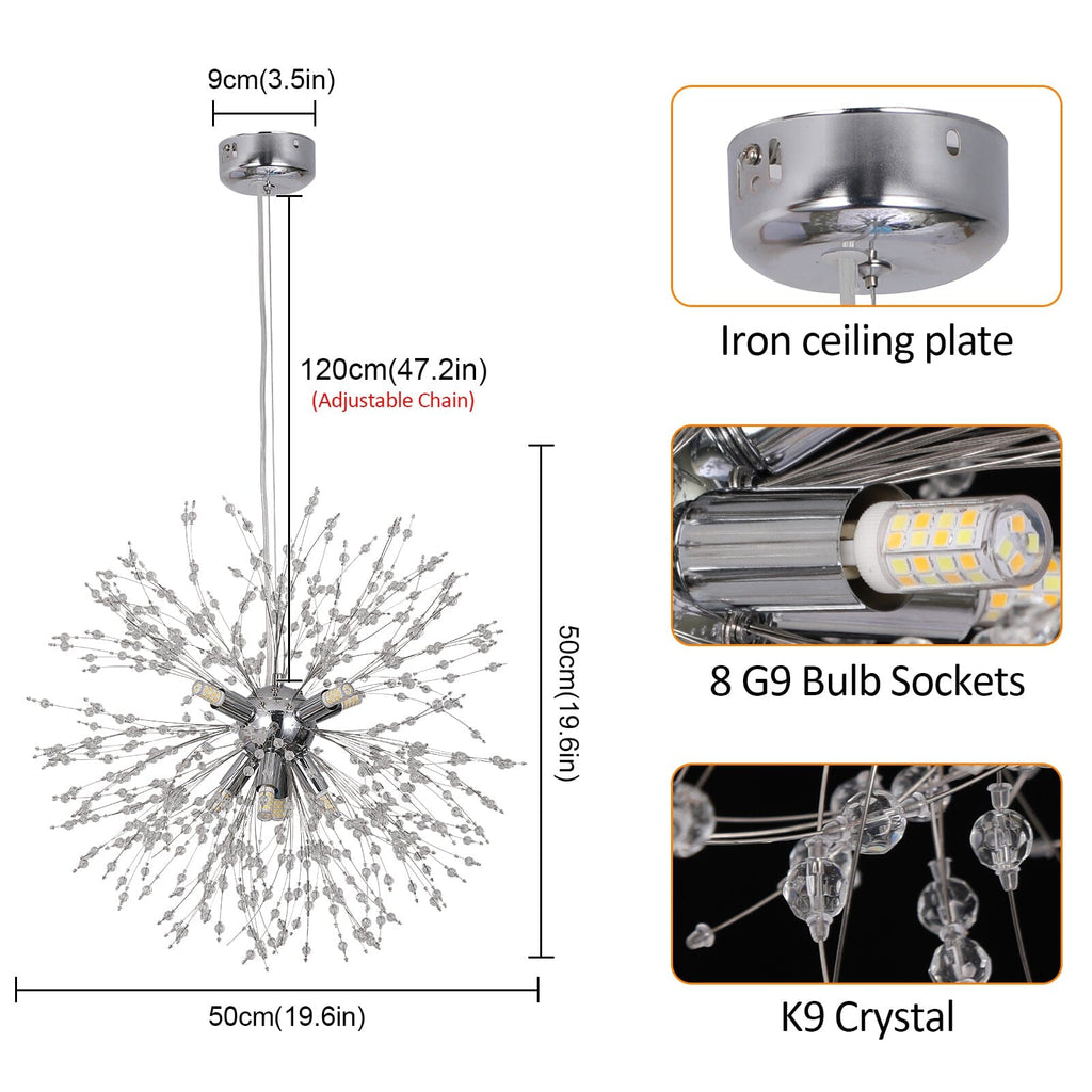 Elegant Dandelion Crystal Pendant Light For Modern Interiors | Temsk