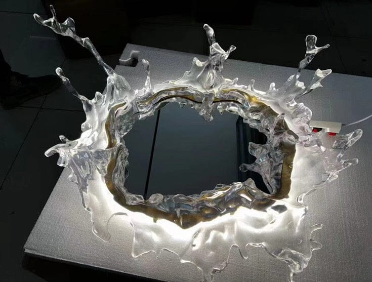 Water Splash LED Mirror with Warm Glow and Waterproof Resin | Temsk