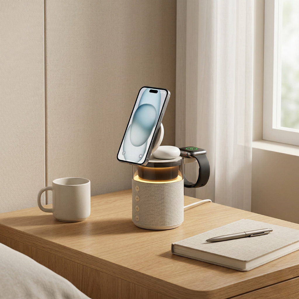 Magnetická bezdrátová nabíjecí stanice pro iPhone, iWatch a AirPods | Temsk