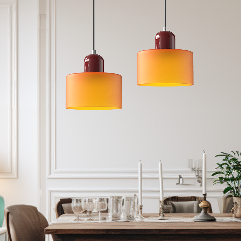 Bauhaus Glas-Pendelleuchte mit lebendiger modernistischer Farbe | Temsk