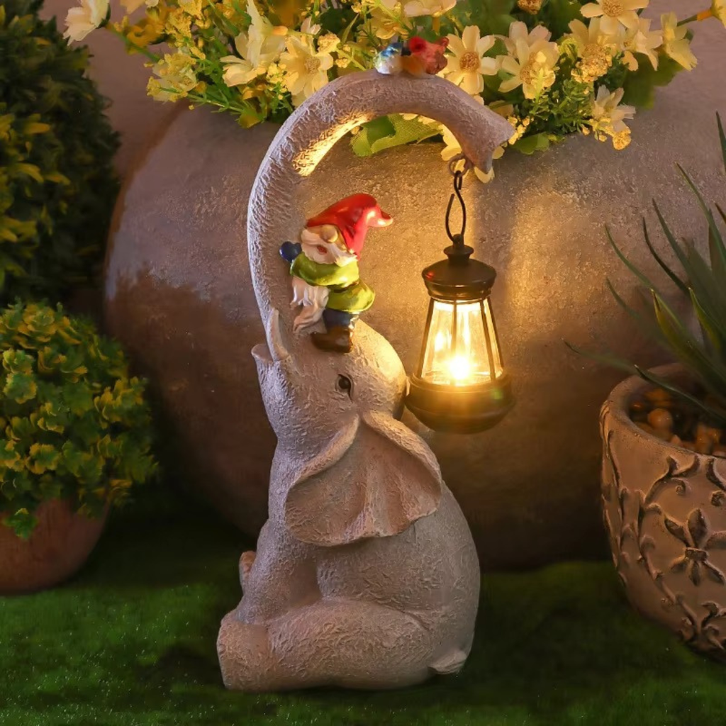 Solar Powered Elephant Garden Lantern For Outdoor Spaces | Temsk