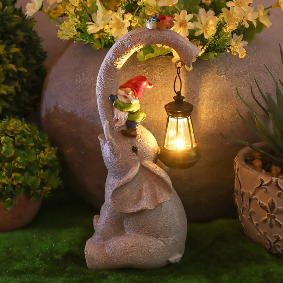 Solar Powered Elephant Garden Lantern For Outdoor Spaces | Temsk