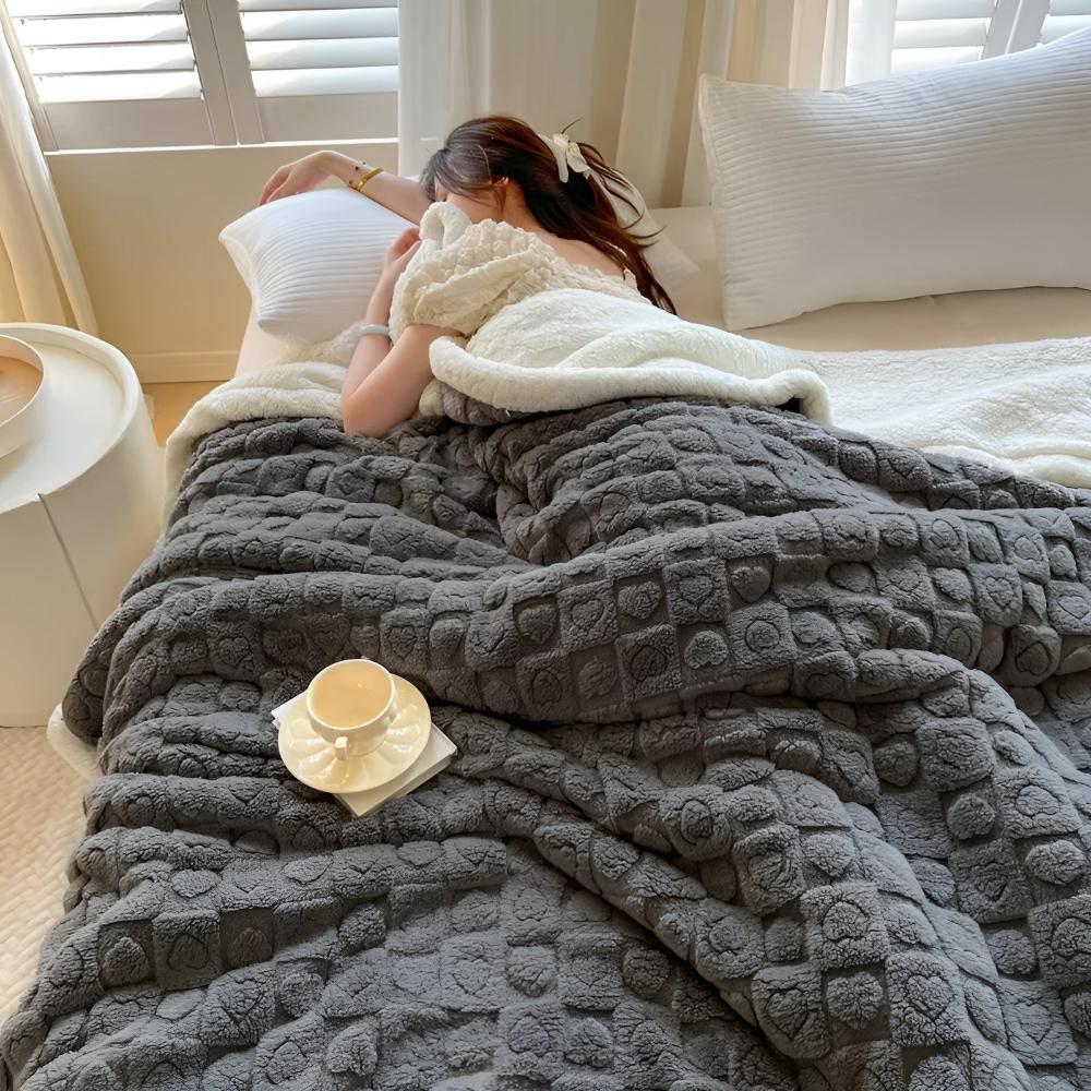 Couverture sherpa Nova Heart pour confort du salon | Temsk