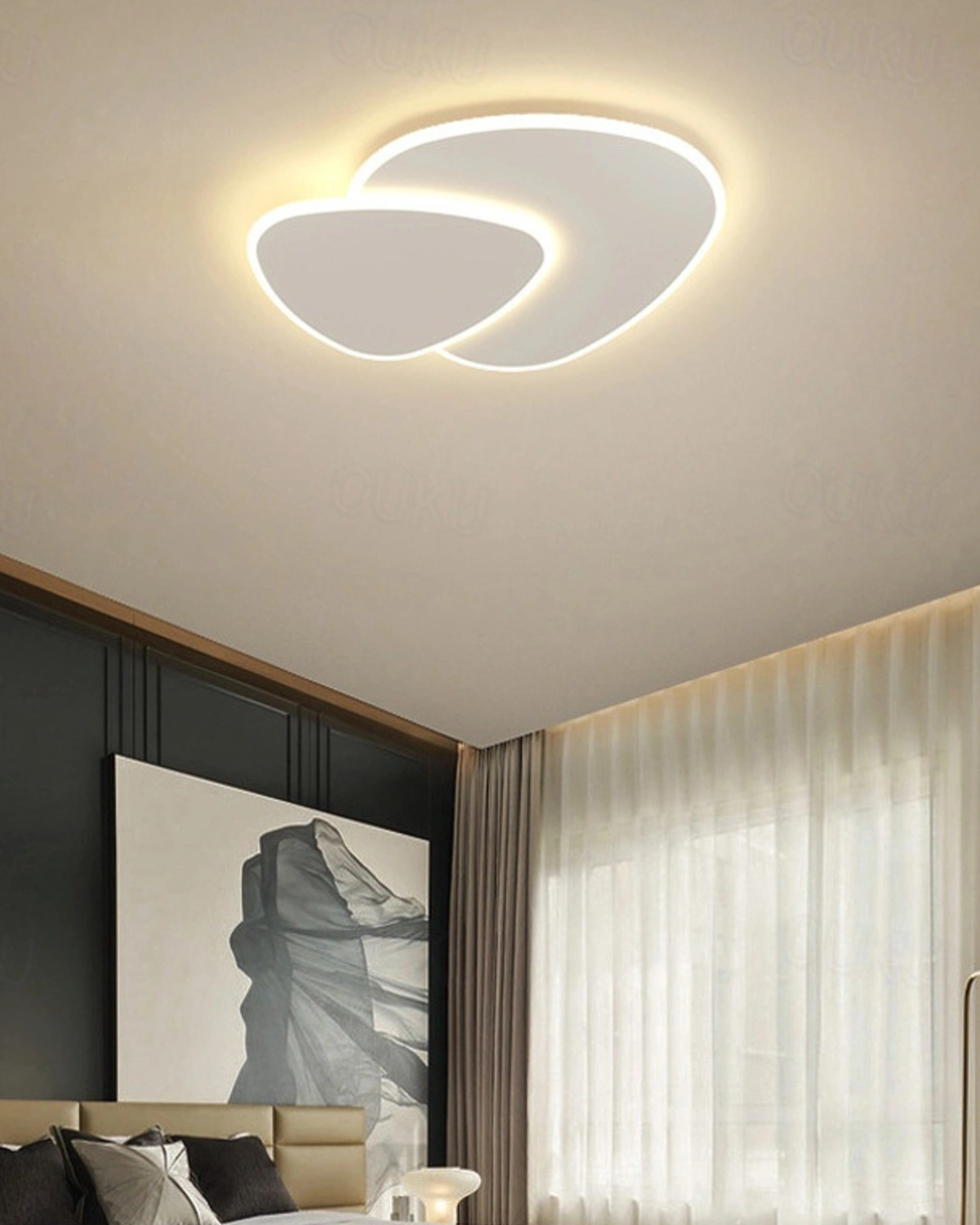 Asymmetrical Ceiling Light With LED Warm Glow For Modern Living Spaces | Temsk
