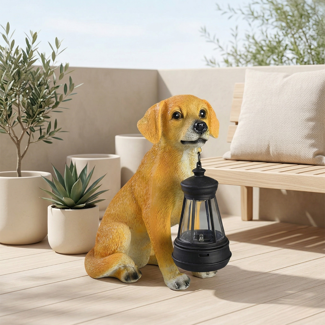 Solar Dog Garden Statue For Outdoor Gardens And Patios | Temsk