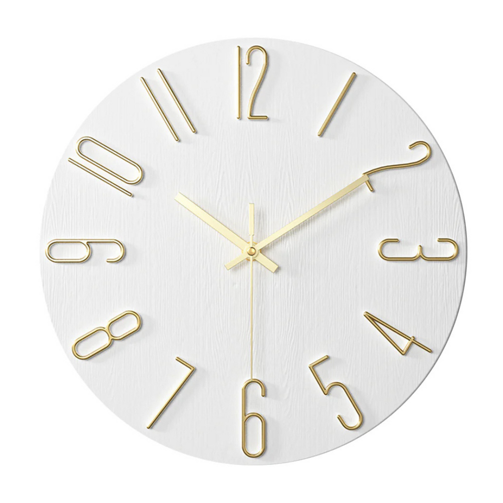 Edle minimalistische Wanduhr mit modernen goldenen Akzenten | Temsk