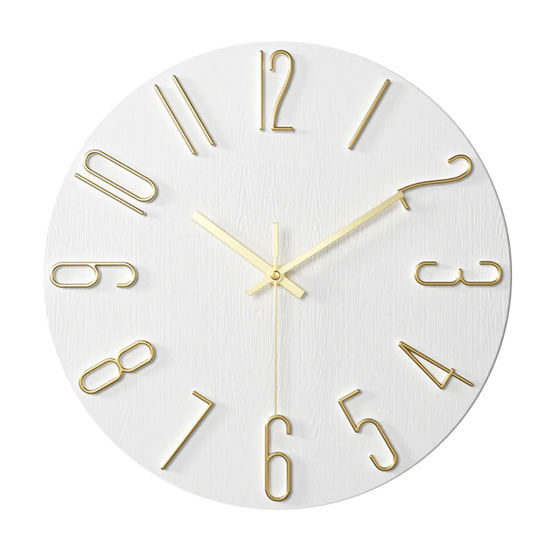 Edle minimalistische Wanduhr mit modernen goldenen Akzenten | Temsk