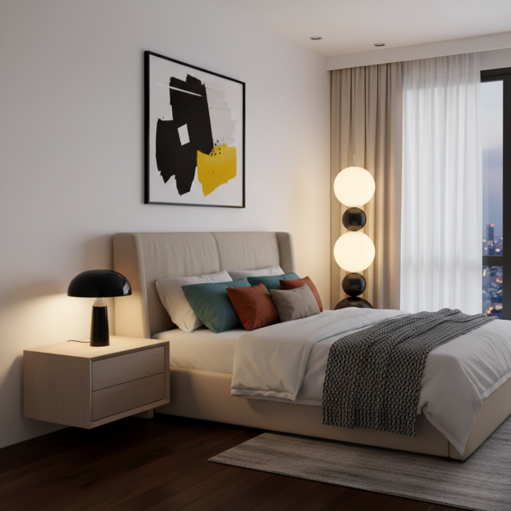 Glass Globe Floor Lamp for Living Room and Bedroom Decor | Temsk