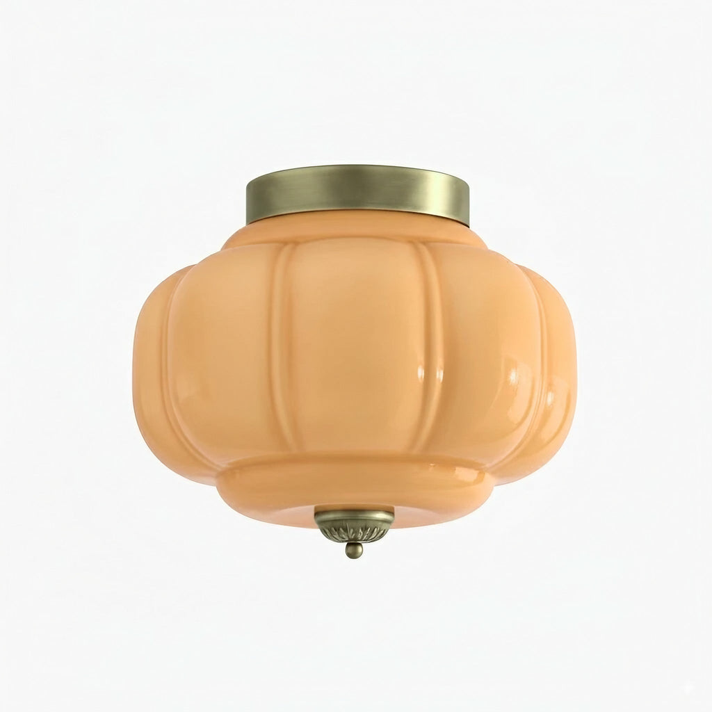 Milk Glass Ceiling Light With Glass Shade, Modern Flush Mount, Scandinavian Style | Temsk