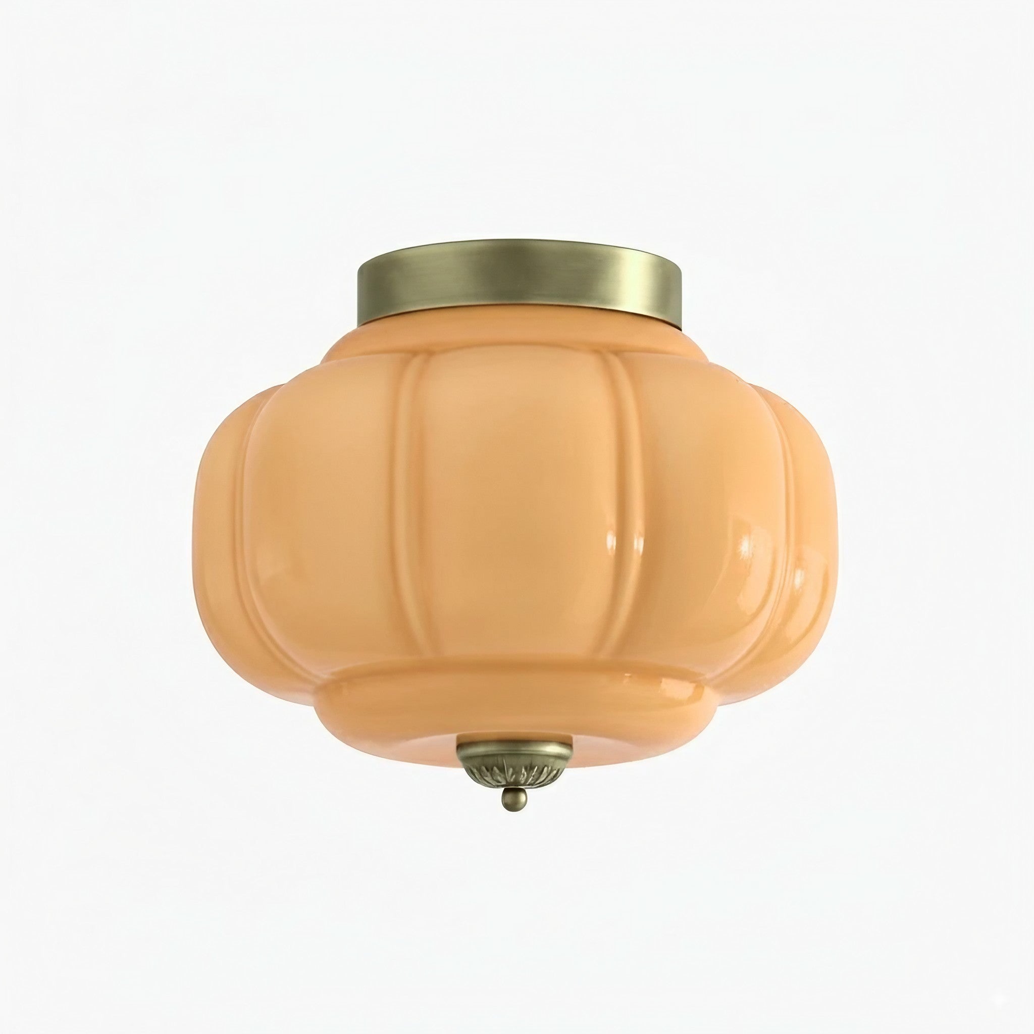 Milk Glass Ceiling Light With Glass Shade, Modern Flush Mount, Scandinavian Style | Temsk