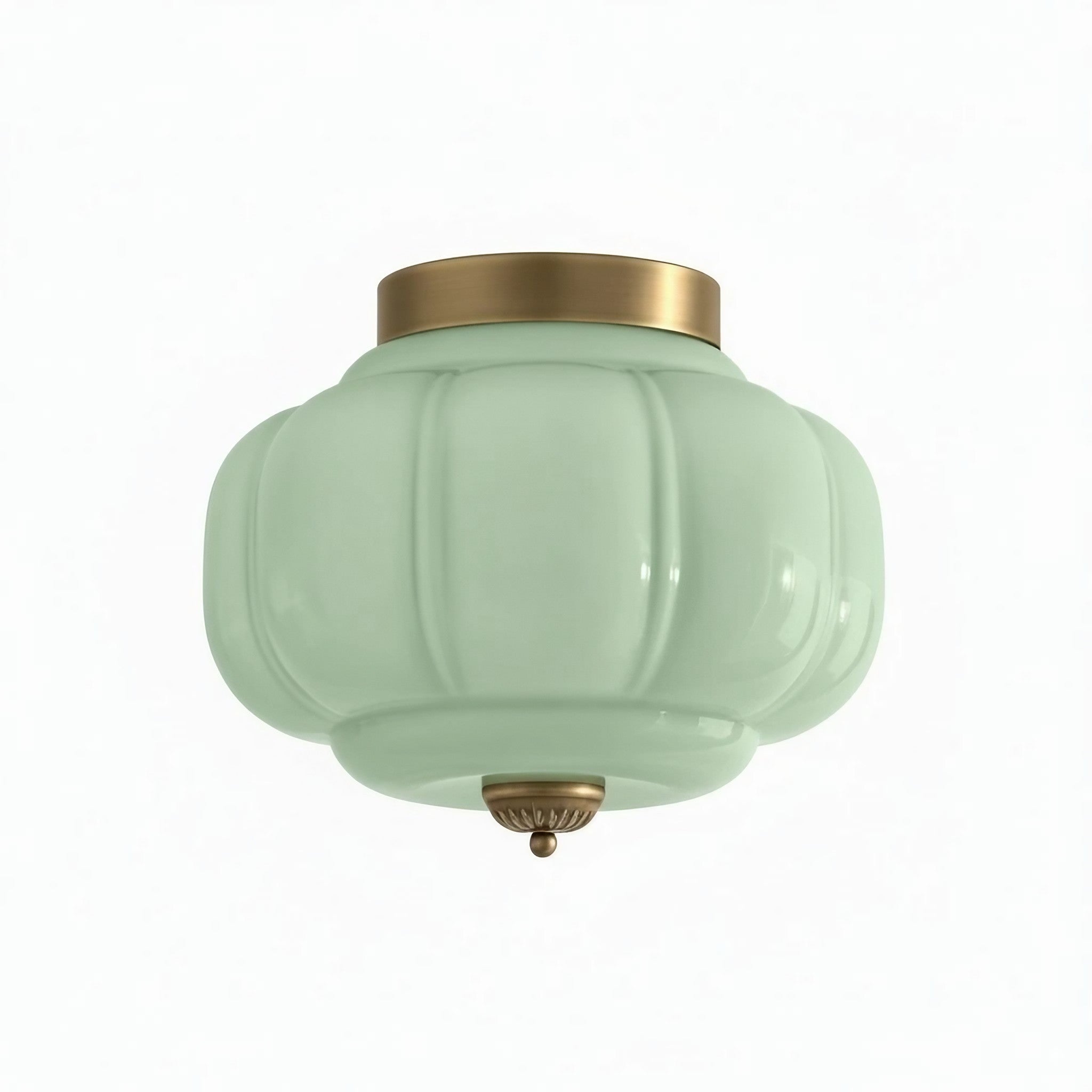 Milk Glass Ceiling Light With Glass Shade, Modern Flush Mount, Scandinavian Style | Temsk