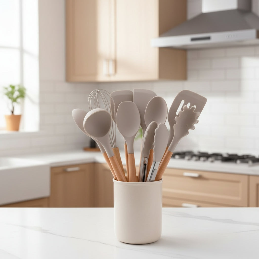 Silicone Kitchen Utensil Set With Heat Resistant Design And Style | Temsk