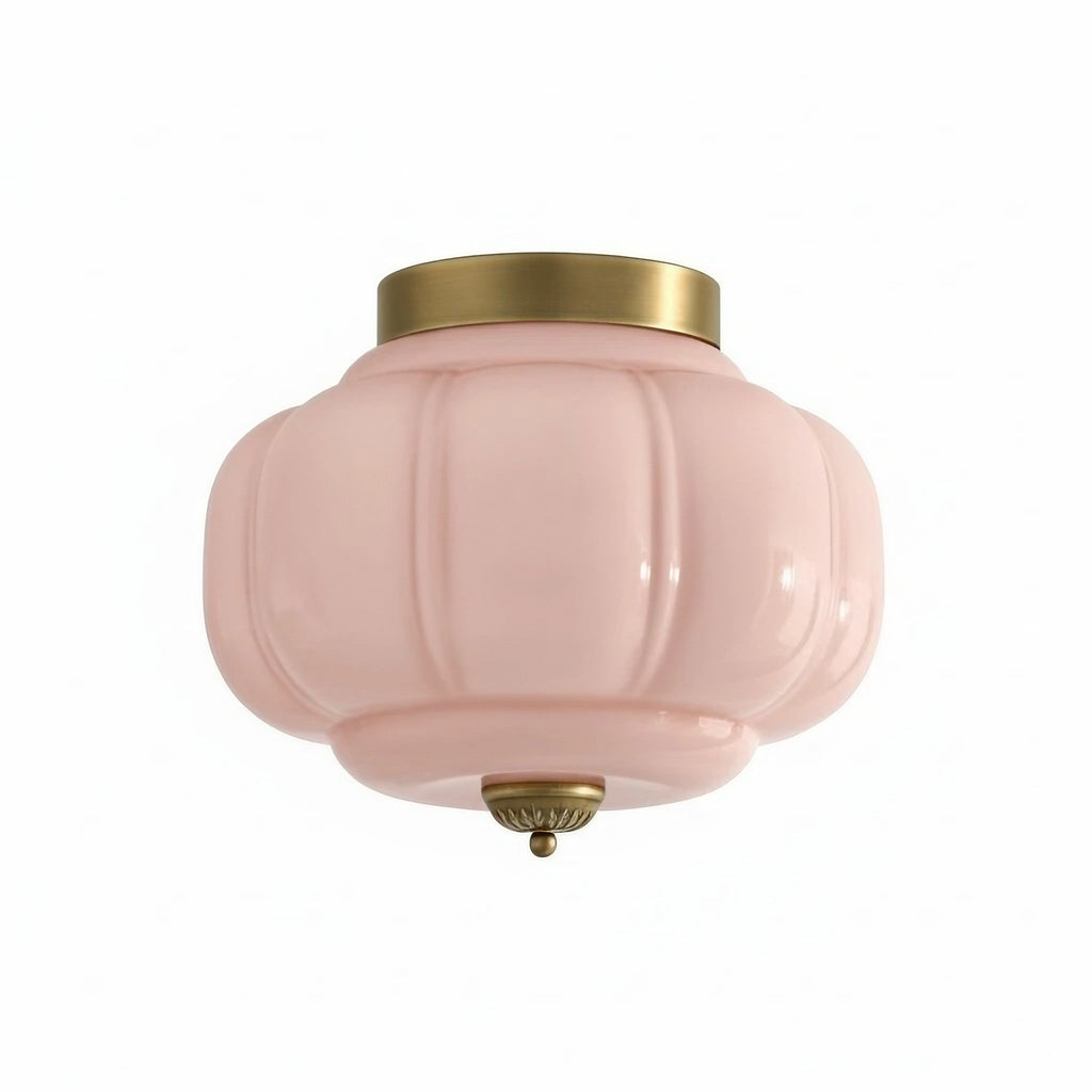 Milk Glass Ceiling Light With Glass Shade, Modern Flush Mount, Scandinavian Style | Temsk