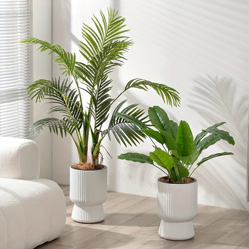 Weißer Selbstbewässerungspflanzer mit Weinglas-Design und Wasserstandsanzeige | Temsk